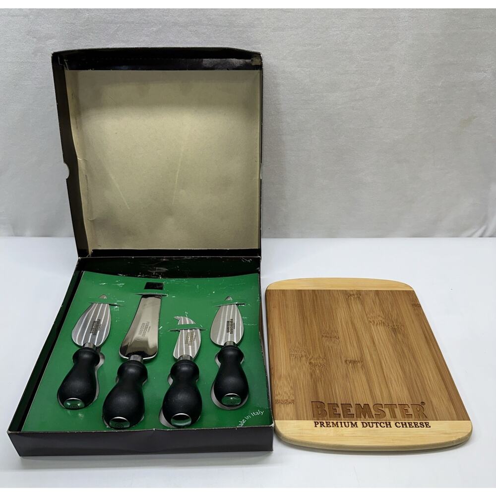 4-Professional Cheese Knives Consorzio Parmigiano Reggiano W/ Beemster Board